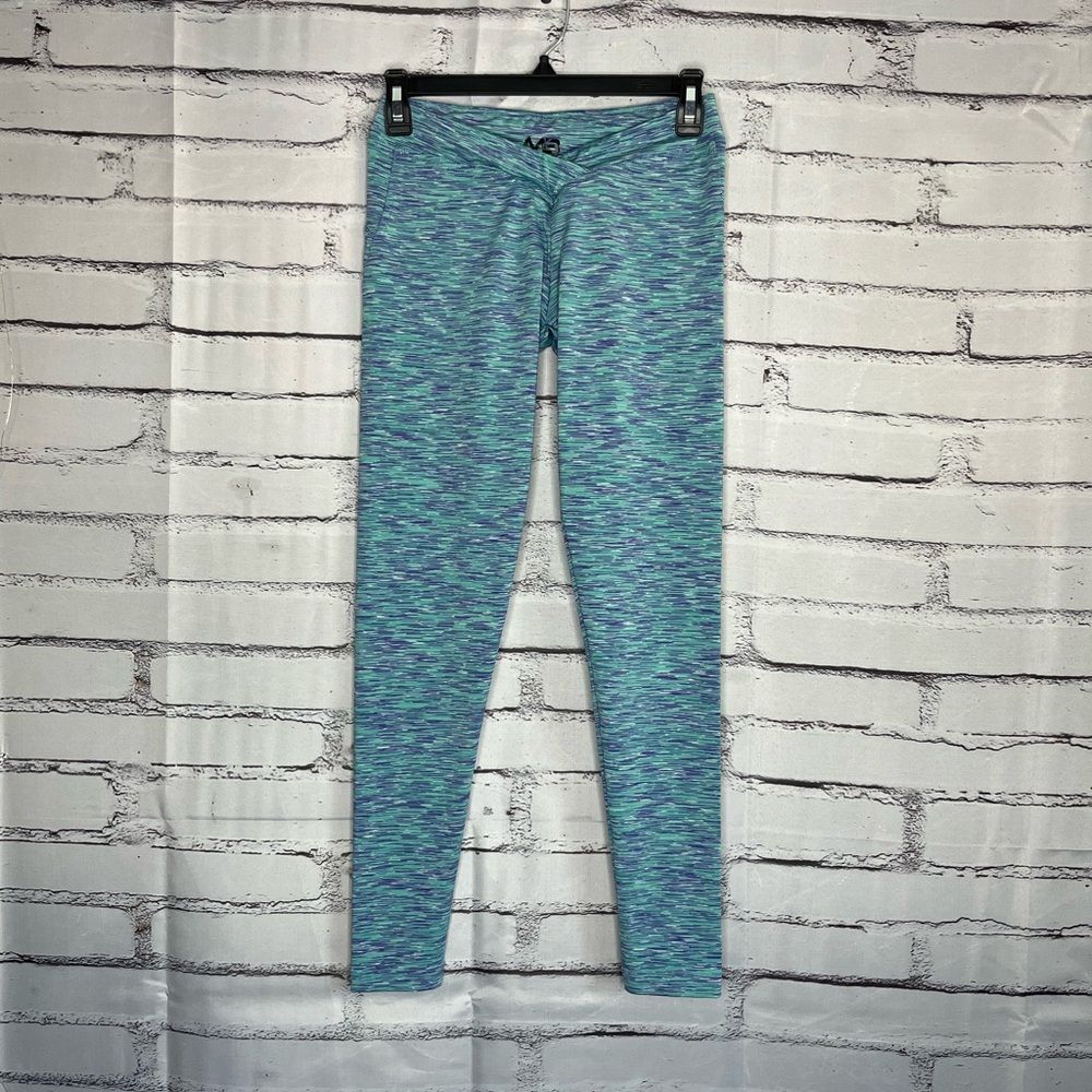Minibeast Blue Leggings Slim Fit Full-Length Tie-Dye SZ S High Waist Yoga Y2K